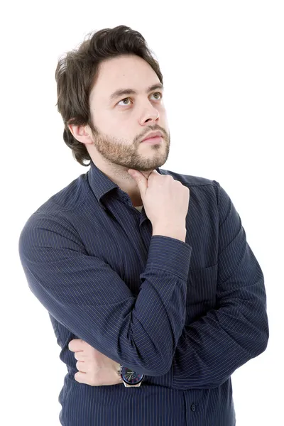 Pensive young casual man thinking — Stock Photo, Image