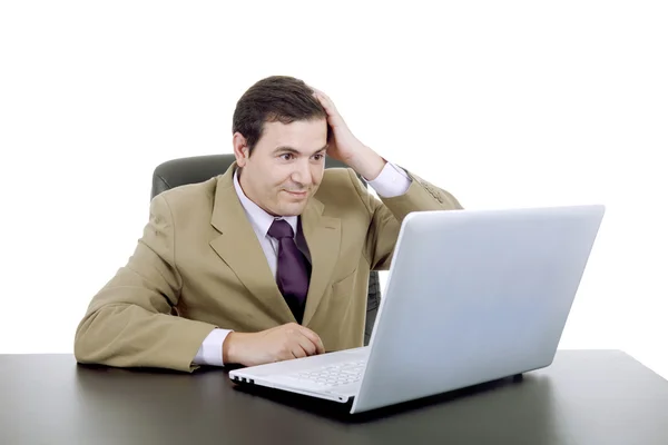 Young business man working with is laptop — Stock Photo, Image