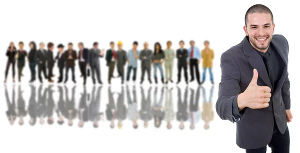 Business man in front of a group of — Stock Photo, Image