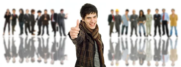 Youg guy thumbs up — Stock Photo, Image