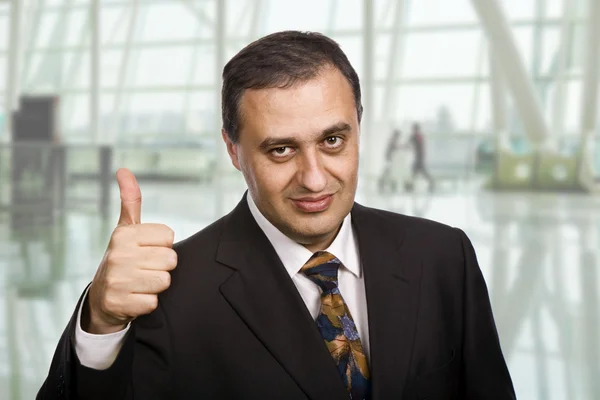 Business man going thumbs up — Stock Photo, Image