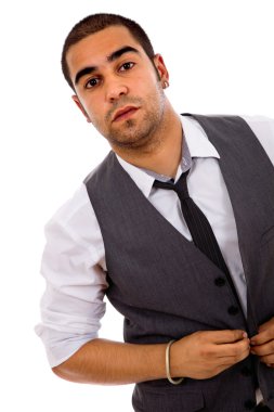 iş adamı elbiselerini ayarlama