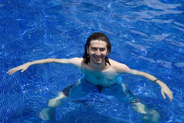 Bazén muž — Stock fotografie