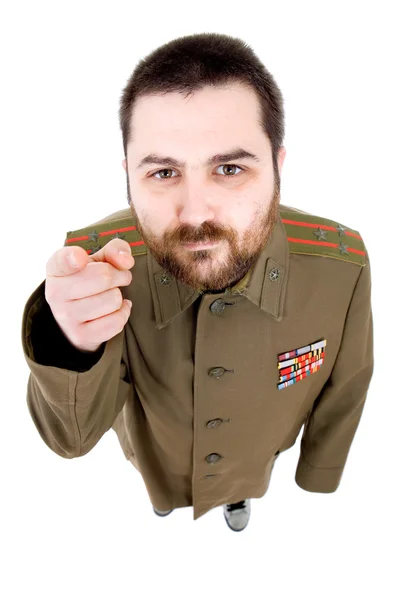 Młody mężczyzna ubrany jak wojsko rosyjskie — Zdjęcie stockowe