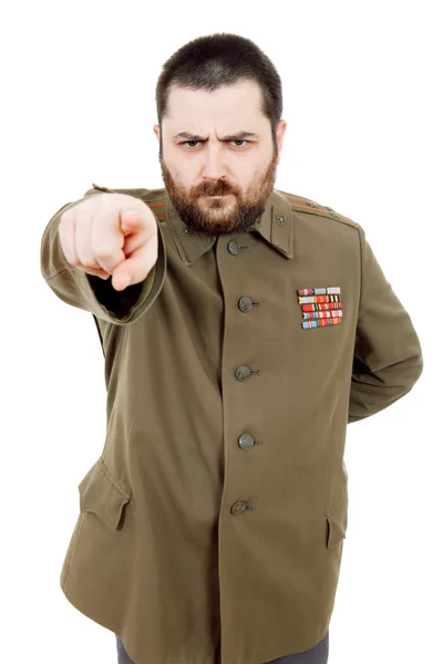 Young man dressed as russian military — Stock Photo, Image