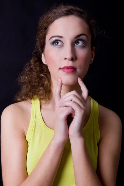 Young beautiful woman close up — Stock Photo, Image