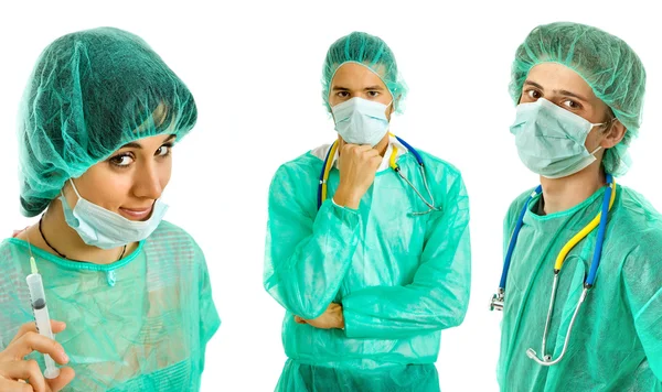 Three young doctors — Stock Photo, Image