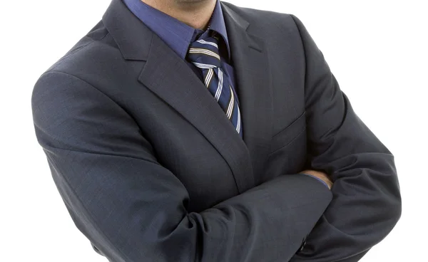 Detail eines Geschäftsmannes mit blauer Krawatte — Stockfoto