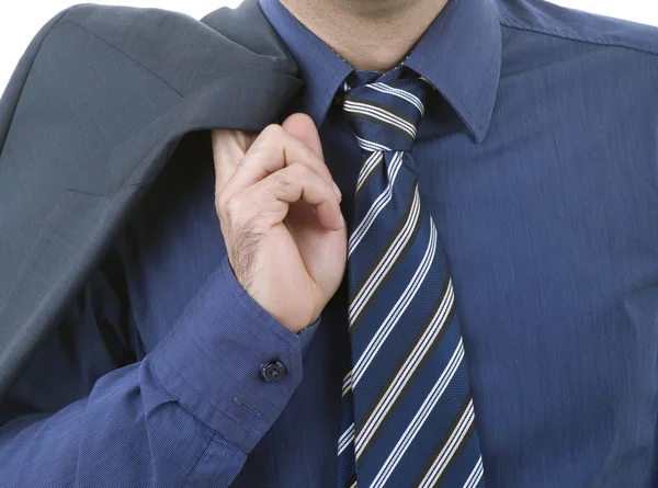 Деталь делового человека с голубым галстуком — стоковое фото