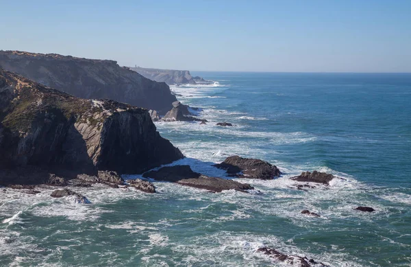 Skalisty Widok Wybrzeże Atlantyku Aljezur Algarve West Costa Vicentina Portugalia — Zdjęcie stockowe