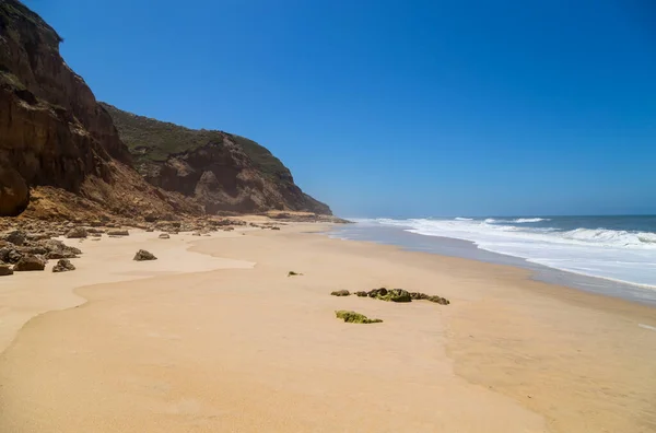 Beautiful Empty Beach Sao Martinho Porto Portugal — Stock Photo, Image