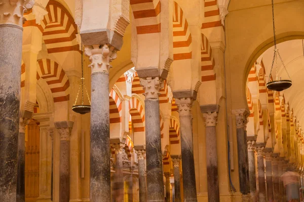 Cordoba Spain Arches Prayer Hall Mezquita Mosque Cordoba Spain — 스톡 사진