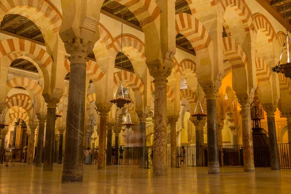 Cordoba Spain Arches Prayer Hall Mezquita Mosque Cordoba Spain — 스톡 사진