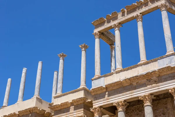 Detalle Del Antiguo Teatro Romano Mérida España Construido Por Los —  Fotos de Stock