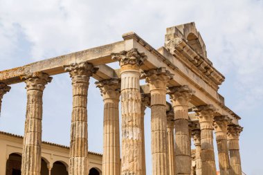 Merida 'daki Diana Tapınağı, Badajoz ili, İspanya Extremadura.