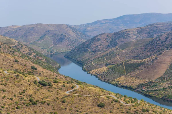 Río Duero Junto Desembocadura Del Río Coa Vila Nova Foz — Foto de Stock