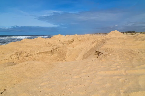 Krásná Prázdná Pláž Poblíž Figueira Foz Portugalsko — Stock fotografie