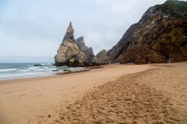 Utsikt Över Praia Ursa Atlantisk Kustklippstrand Vid Cabo Roca Sintra — Stockfoto