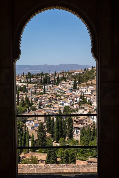Grenade Espagne Vue Générale Cour Generalife Complexe Alhambra Granada — Photo
