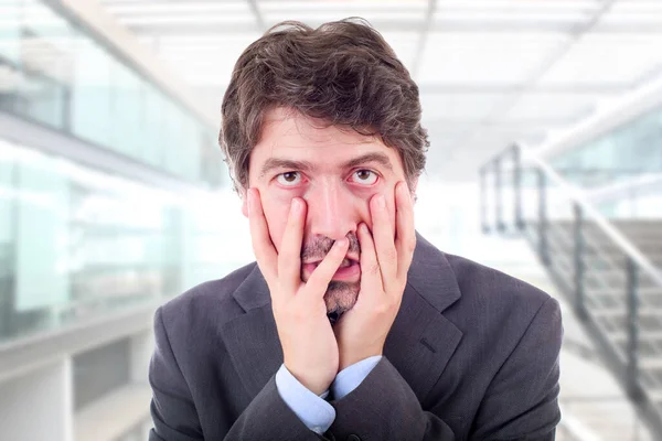 Empresário Estressado Escritório — Fotografia de Stock