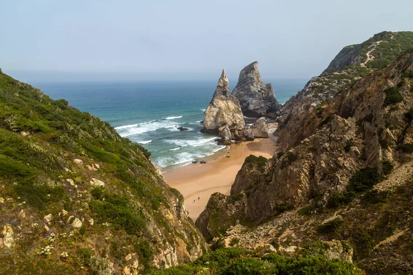 Blick Auf Den Felsigen Klippenstrand Praia Ursa Der Atlantikküste Bei — Stockfoto