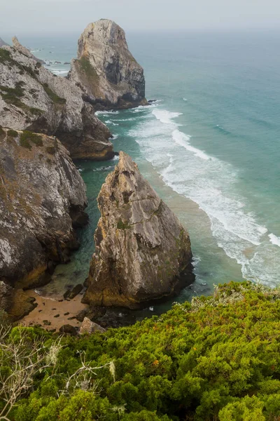 Útesy Pobřeží Atlantského Oceánu Cabo Roca Mys Roca Portugalsku Nejzápadnější — Stock fotografie