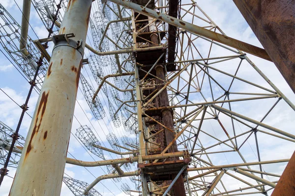 Były Wojskowy System Radarowy Duga Strefie Wykluczenia Czarnobylu Ukraina — Zdjęcie stockowe