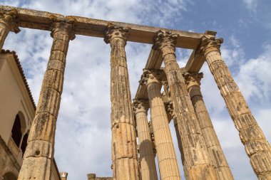 Merida 'daki Diana Tapınağı, Badajoz ili, İspanya Extremadura.