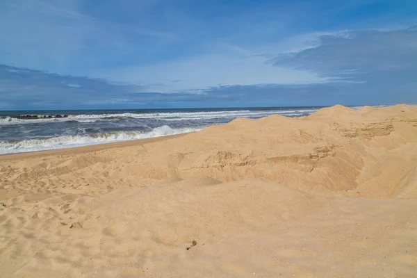 Krásná Prázdná Pláž Poblíž Figueira Foz Portugalsko — Stock fotografie