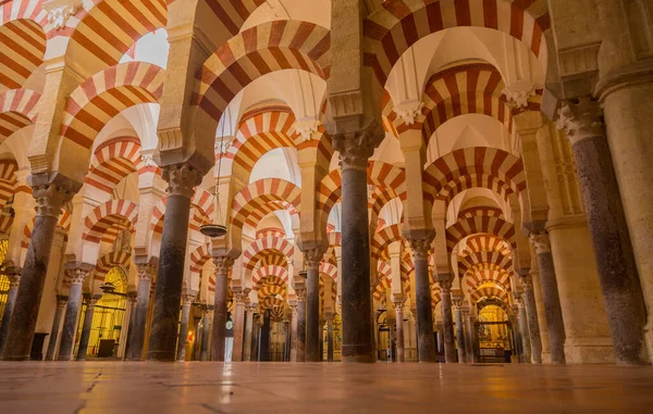 Cordoba Spain Arches Prayer Hall Mezquita Mosque Cordoba Spain — 스톡 사진