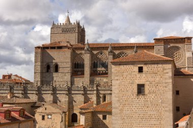 Ünlü Avila Katedrali, Castilla y Leon, İspanya.