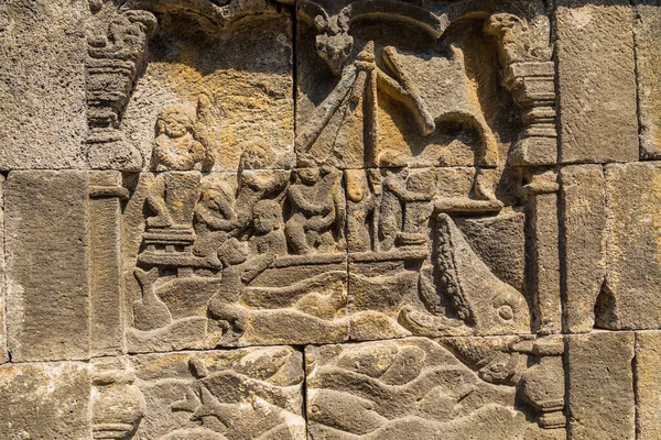 Podrobnosti Starověkém Buddhistickém Chrámu Borobudur Magelang Střední Jáva Indonésie — Stock fotografie