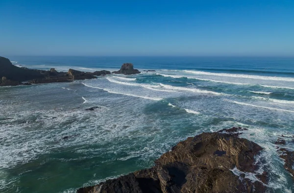 Vista Litoral Atlântica Rochosa Alentejo Portugal — Fotografia de Stock