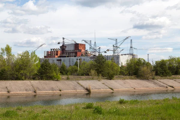 Lago Cidade Prypjat Ucrânia Lago Cheio Resíduos Radioactivos Perigosos Após — Fotografia de Stock