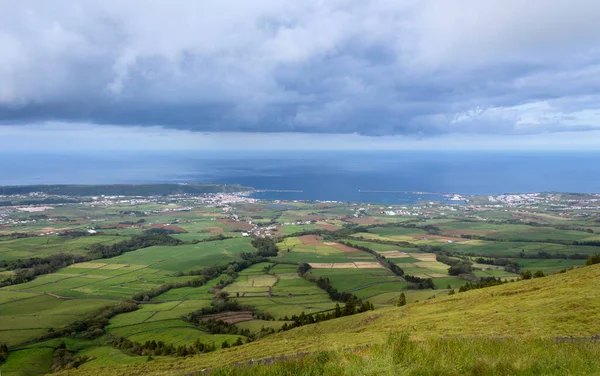 Vista Dall Alto Dei Campi Agricoli Dell Isola Terceira Nelle — Foto Stock