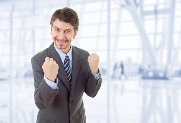 Young Business Man Winning Office — Stock Photo, Image