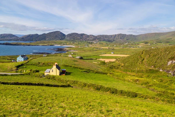 Granja Irlandesa Casas Campo West Kerry Península Beara Irlanda Rodeado — Foto de Stock