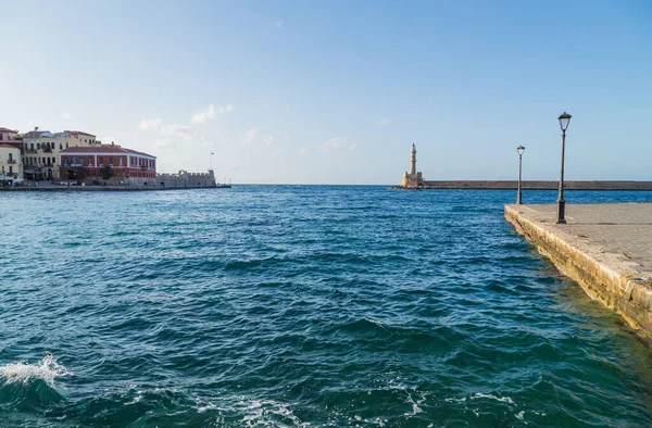位于希腊克里特岛上的老威尼斯港口查尼亚 查妮亚是克里特岛的第二大城市 — 图库照片