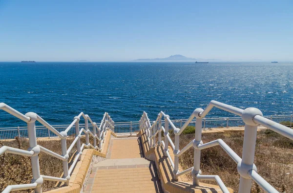 Vista Espanha Para Estreito Gibraltar Com Marrocos Outro Lado Gibraltar — Fotografia de Stock