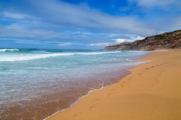 Piękna Pusta Plaża Alentejo Portugalia — Zdjęcie stockowe