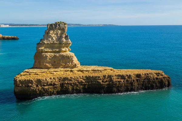 Scogliere Costiere Dell Algarve Lagoa Portogallo — Foto Stock