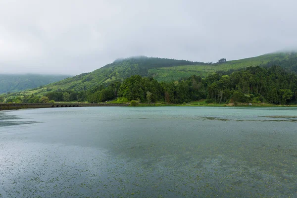 Озеро Сете Сидадес Вулканическое Кратерное Озеро Острове Сан Мигель Азорские — стоковое фото