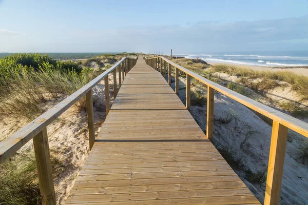 Bela Praia Vazia Perto Figueira Foz Portugal — Fotografia de Stock