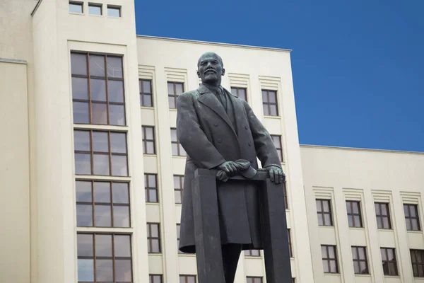 白俄罗斯明斯克 明斯克市的列宁雕像 白俄罗斯明斯克 — 图库照片