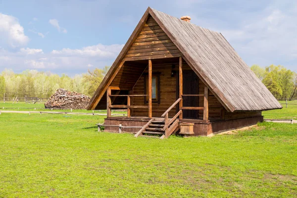 Oekraïense Dorpshuis Een Typisch Oekraïens Antiek Huis Pirogovo Bij Kiev — Stockfoto