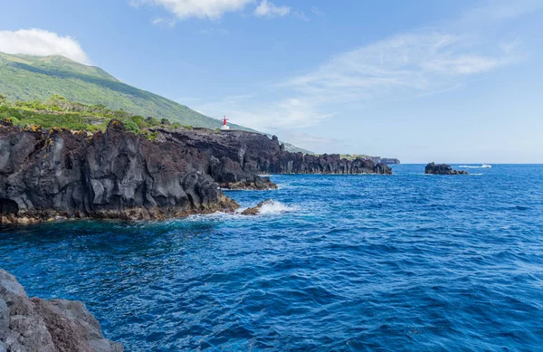 Sao Jorge Adasındaki Azores Sahil Şeridi Yel Değirmeni Portekiz — Stok fotoğraf