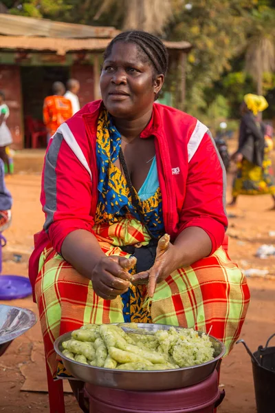 Бисау Республика Гвинея Бисау Февраля 2018 Года Портрет Женщины Рынке — стоковое фото