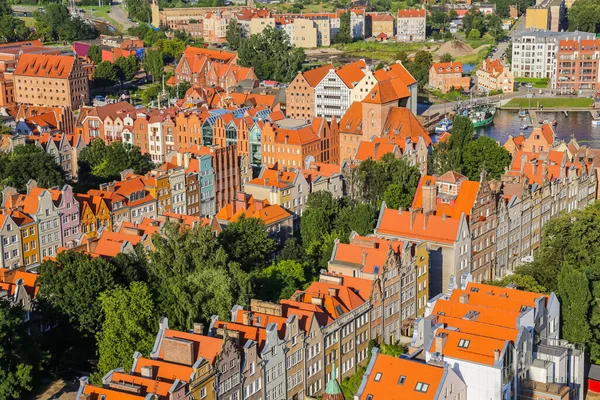 Aerial View Old Historical Town Centre Typical Colorful Houses Buildings — Stock Fotó