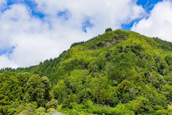 Vista Del Pico Ferro Mirador Panorámico Desde Lago Furnas Isla —  Fotos de Stock