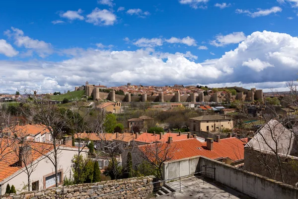 Panoramatický Výhled Historické Město Avila Mirador Cuatro Postes Španělsko Jeho — Stock fotografie
